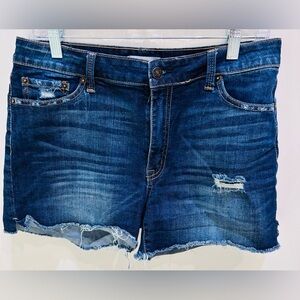 Just USA Dark Blue Distressed Jean Shorts
